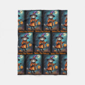 Eerste Halloween Schattigee Heksenkat Voeg Baby na Fleece Deken (Voorkant)