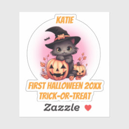 Eerste Halloween Schattigee kitten Sticker