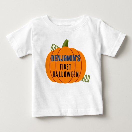 Eerste Halloween T-shirt, personaliseer naam jonge (Voorkant)