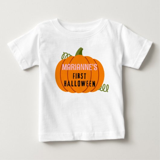 Eerste Halloween T-shirt, personaliseren Naam Meis (Voorkant)