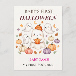 Eerste Halloween van de baby 2026 Persoonlijk Knuf Briefkaart