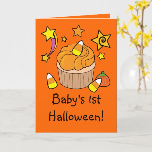 Eerste Halloween van de baby Kaart (Gele Bloem)