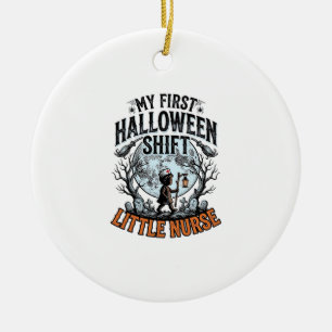 Eerste Halloween Verpleegster Spooky Moon Baby Kos Keramisch Ornament