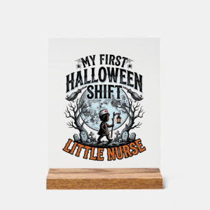 Eerste Halloween-verpleegster Spooky Moon Babykost Acryl Bord