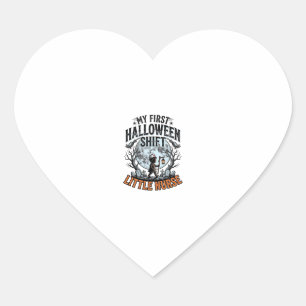 Eerste Halloween-verpleegster Spooky Moon Babykost Hart Sticker