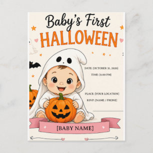 Eerste Halloweenfeestje van de baby Briefkaart