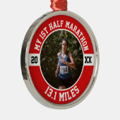 Eerste halve marathon metalen ornament (Rechts)