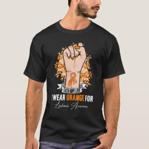 Eerste hand Draag ik Oranje lintje voor leukemie w T-shirt