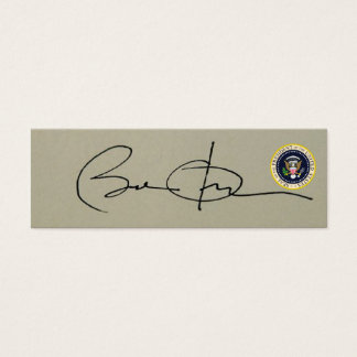 Eerste handtekening van Barack Obama als Amerikaan Mini Visitekaartjes