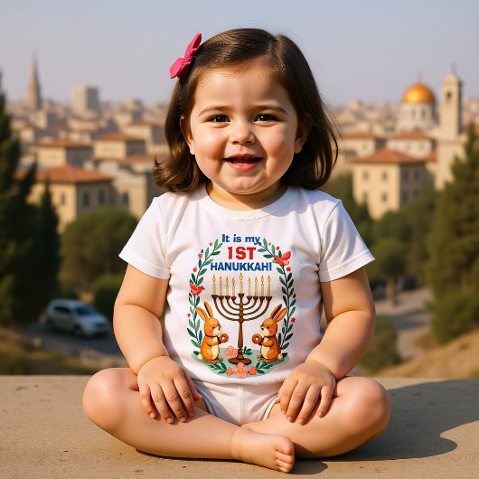 Eerste Hanukka-feest, vol met dons Romper