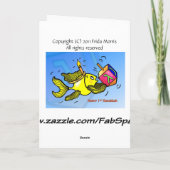 Eerste Hanukkah grappige vis met droidel CARD Feestdagen Kaart (Achterkant)