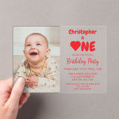 Eerste hartdag van het hart acryl uitnodigingen (Insitu (Draagbaar))