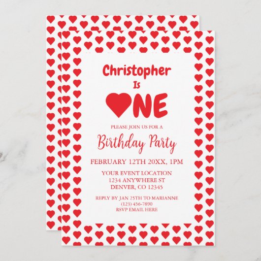 Eerste hartdag van het hart kaart (Voorkant / Achterkant)