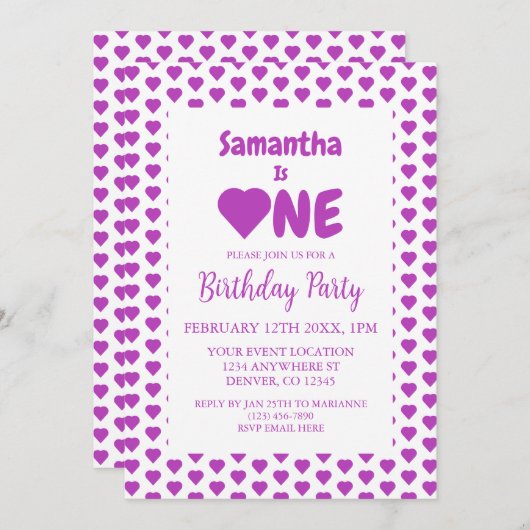 Eerste hartdag van het hart kaart (Voorkant / Achterkant)