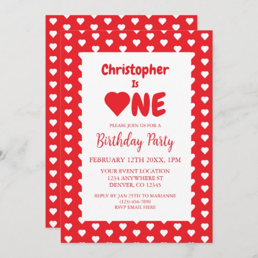 Eerste hartdag van het hart kaart (Voorkant / Achterkant)