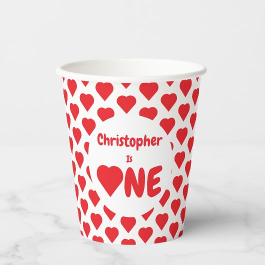 Eerste hartdag van het hart papieren bekers (Voorkant)