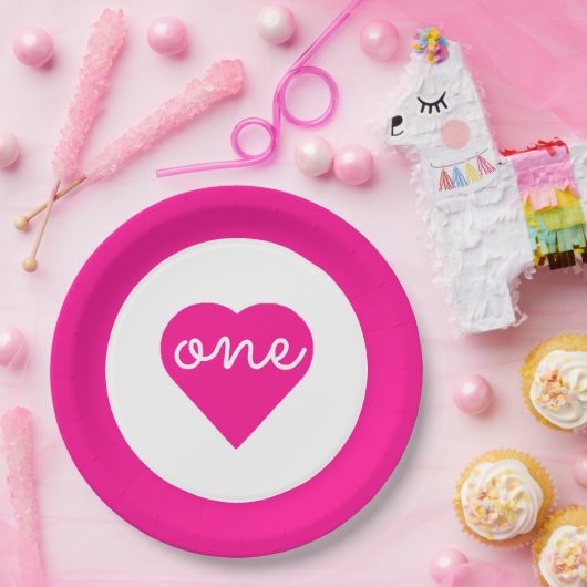 Eerste hartdag van het hart papieren bordje (Feest)