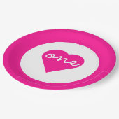 Eerste hartdag van het hart papieren bordje (Gekanteld)