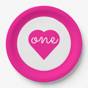 Eerste hartdag van het hart papieren bordje