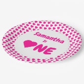 Eerste hartdag van het hart papieren bordje (Gekanteld)