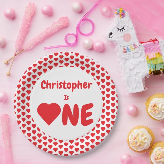 Eerste hartdag van het hart papieren bordje (Feest)