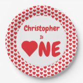 Eerste hartdag van het hart papieren bordje (Voorkant)