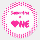 Eerste hartdag van het hart ronde sticker (Voorkant)