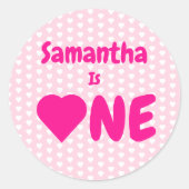 Eerste hartdag van het hart ronde sticker (Voorkant)