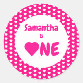 Eerste hartdag van het hart ronde sticker (Voorkant)