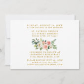 Eerste Heilige Commune Foto Roze White Floral Kaart (Achterkant)