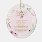 Eerste Heilige Commune PHOTO Gift Grils Pink Flowe Keramisch Ornament (Links)