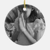 Eerste Heilige Commune PHOTO Gift Grils Pink Flowe Keramisch Ornament (Achterkant)