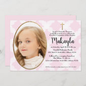 Eerste Heilige Commune roze wit goud Kaart (Voorkant / Achterkant)