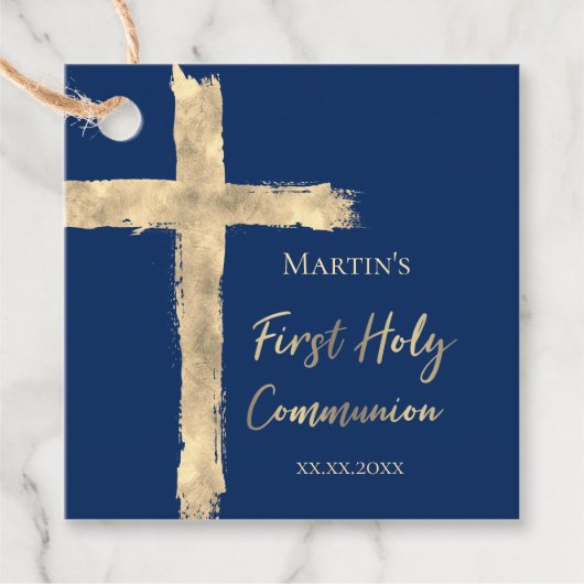 Eerste Heilige Commune voor goudfolie Heilige Krui Bedankjes Labels (Voorkant)