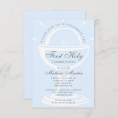 Eerste Heilige Communiaanse Chalice Blue Boy Kaart (Voorkant / Achterkant)