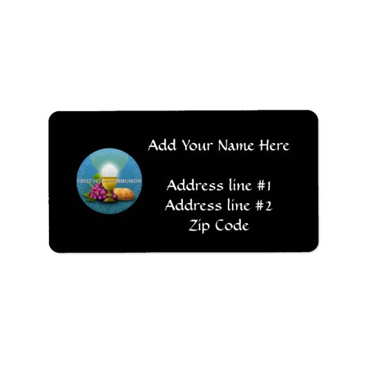 Eerste Heilige Communiakalice en Gastheer Etiket (Voorkant)