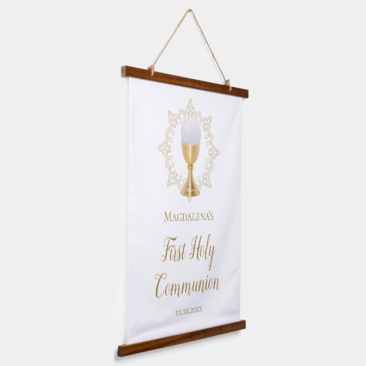 Eerste Heilige Communibanner Hangend Wandkleed (Gebogen)