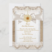 Eerste Heilige Communie 1ste Girls Cross Burlap La Kaart (Voorkant)