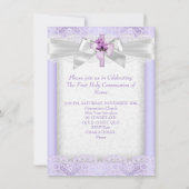 Eerste Heilige Communie 1ste Girls Cross Lavender Kaart (Achterkant)