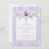 Eerste Heilige Communie 1ste Girls Cross Lavender Kaart (Voorkant)