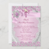 Eerste Heilige Communie 1ste Kruismeisjes Roze kan Kaart (Voorkant)