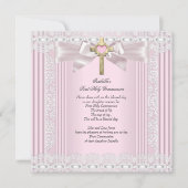 Eerste Heilige Communie 1ste Meisjes Kruisroze kan Kaart (Voorkant)