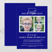 Eerste Heilige Communie 3-Foto Collage Jongen Mari Kaart (Voorkant / Achterkant)