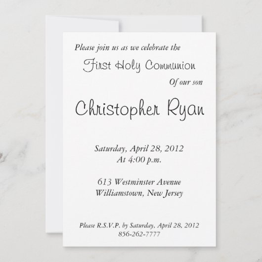 Eerste Heilige Communie 6 Kaart (Achterkant)