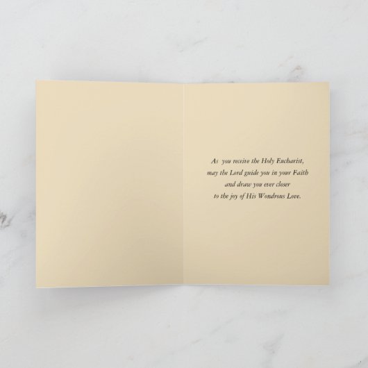 Eerste Heilige Communie Angels Eucharist Host Vint Kaart (Binnen)