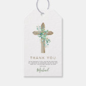 Eerste Heilige Communie Bedankt Eucalyptus Green Cadeaulabel (Voorkant)