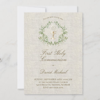 Eerste Heilige Communie beige textuur Kaart
