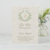 Eerste Heilige Communie beige textuur Kaart (Staand voorkant)