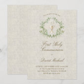 Eerste Heilige Communie beige textuur Kaart (Voorkant / Achterkant)