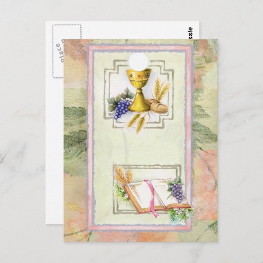 Eerste Heilige Communie, bevestiging Briefkaart (Voorkant / Achterkant)